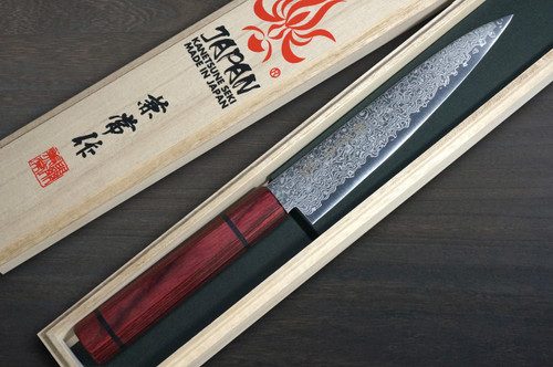 Kanetsune 63-Layer Damascus MINAMO-KAZE Japanese Chef's Petty Knife(Utility) 135mm 