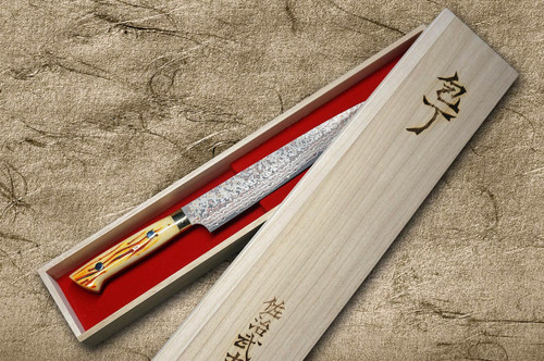 Takeshi Saji VG10W Colored Damascus Nashiji DHO Japanese Chef's