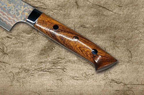 Takeshi Saji VG10W Colored Damascus Nashiji IRN Japanese Chef's Gyuto Knife 240mm with Desert Ironwood Handle 