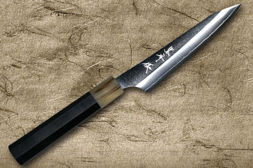 Yu Kurosaki VG-XEOS NEW GEKKO WA EB8W Japanese Chef's Petty Knife(Utility) 130mm with White Buffalo Ring Ebony Handle 