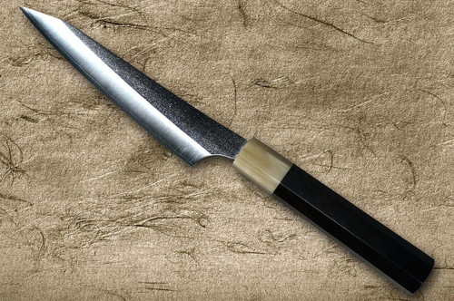 Yu Kurosaki VG-XEOS NEW GEKKO WA EB8W Japanese Chef's Petty Knife(Utility) 130mm with White Buffalo Ring Ebony Handle 