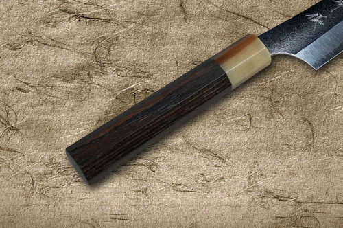 Yu Kurosaki VG-XEOS NEW GEKKO WA EB8W Japanese Chef's Petty Knife(Utility) 130mm with White Buffalo Ring Ebony Handle 