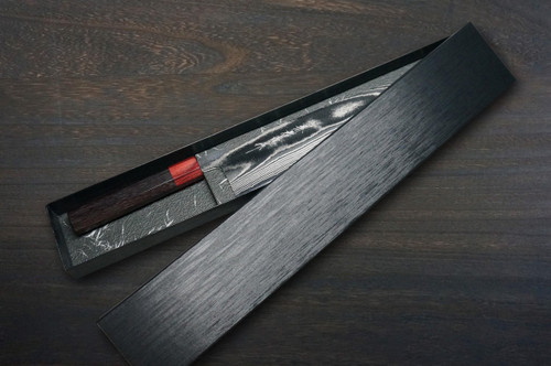 Keiichi Fujii AUS10 Nickel Damascus RS8R Japanese Chef's Gyuto Knife 270mm with Urushi Lacquered Oak Handle 