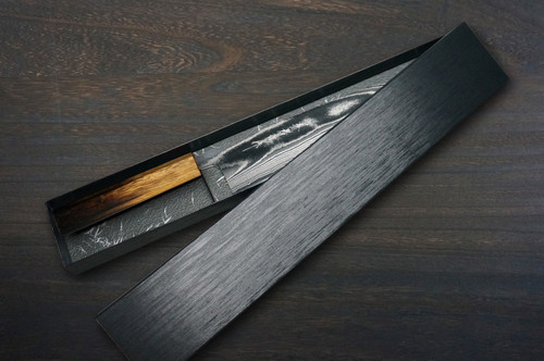 Keiichi Fujii AUS10 Nickel Damascus OK8B Japanese Chef's Gyuto Knife 270mm with Urushi Lacquered Oak Handle
