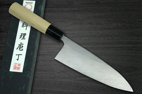 [Left Handed] Yoshihiro White No.2 Supreme Jousaku JCHC Japanese Chef's Deba Knife 150mm with Magnolia Wood Handle 