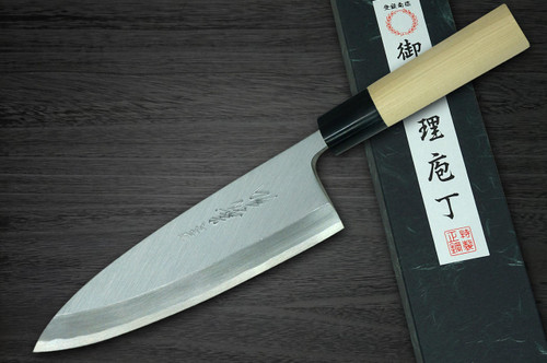 [Left Handed] Yoshihiro White No.2 Supreme Jousaku JCHC Japanese Chef's Deba Knife 165mm with Magnolia Wood Handle 