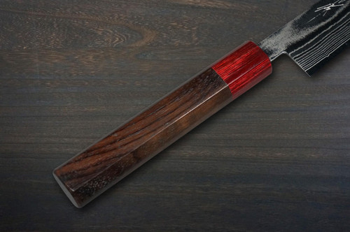 Keiichi Fujii AUS10 Nickel Damascus RS8R Japanese Chef's Slicer(Sujihiki) 270mm with Urushi Lacquered Oak Handle 