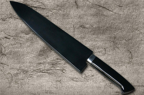 Takeshi Saji Makie-Art Aogami No.2 Colored Damascus Japanese Chef's Gyuto Knife 210mm with Urushi Lacquered Saya and Custom Handle FUJIN RAIJIN 