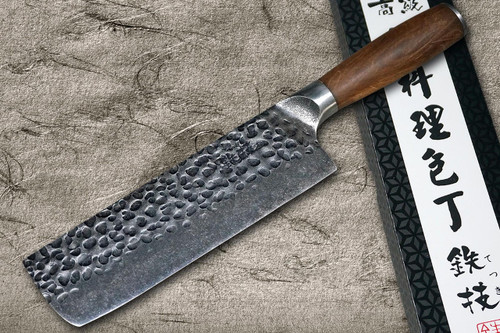 Tetsugi High-Carbon Molybdenum Stainless Hammered Japanese Chef's Nakiri(Vegetable) 175mm 