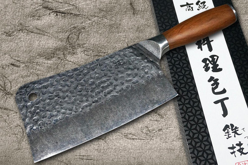Tetsugi High-Carbon Molybdenum Stainless Hammered Japanese Chef's Chinese Cleaver 180mm 