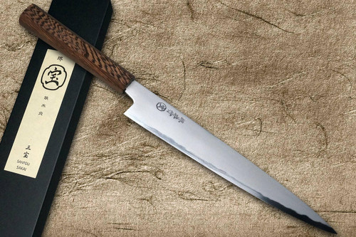 Sakai Takayuki SANPOU Model (White 2 steel) Japanese Chef's Slicer(Sujihiki) 240mm with Wenge Handle 