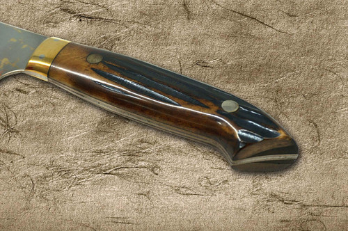 Takeshi Saji Aogami Colored Damascus DHM-NNM Japanese Chef's Gyuto Knife 270mm with Brown Antler Handle Nomura Special 