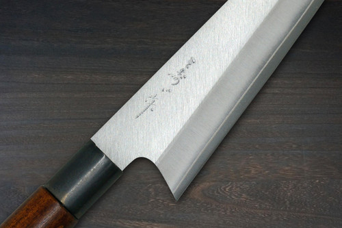Misuzu VG10 Brass-Urushi  Japanese Chef's Kiritsuke-Gyuto Knife 180mm with Lacquered Magnolia Handle 