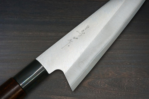 Misuzu VG10 Brass-Urushi  Japanese Chef's Bunka Knife 165mm with Lacquered Magnolia Handle 