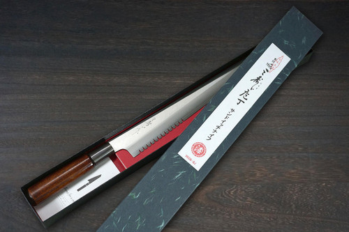 Misuzu VG10 Brass-Urushi Japanese Chef's Bread Slicer 240mm with