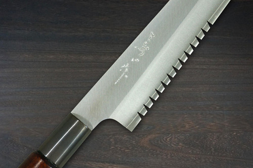 Misuzu VG10 Brass-Urushi Japanese Chef's Bread Slicer 240mm with