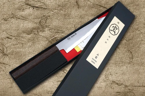 사카이 타카유키 산포우 모델 테츠 (백지 2호 강) 일본식 셰프용 페티 나이프(유틸리티) 150mm 웬지 핸들 포함