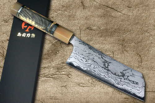 Daisuke Nishida Shirogami No.1 Damascus Japanese Chef's Kiritsuke