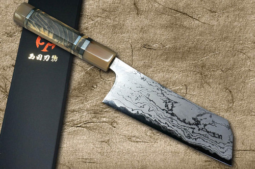 Daisuke Nishida Shirogami No.1 Damascus Japanese Chef's Kiritsuke