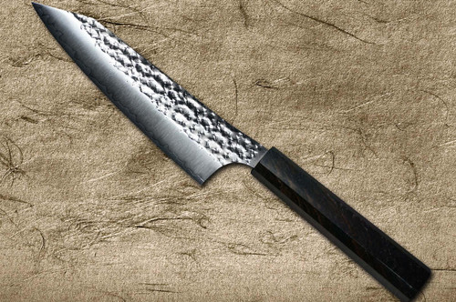 Yu Kurosaki R2(SG2) Hammered SENKO-EI WA EB8N Japanese Chef's Bunka Knife 165mm with Full Ebony Handle 