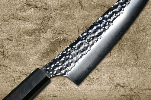 Yu Kurosaki R2(SG2) Hammered SENKO-EI WA EB8N Japanese Chef's Bunka Knife 165mm with Full Ebony Handle 