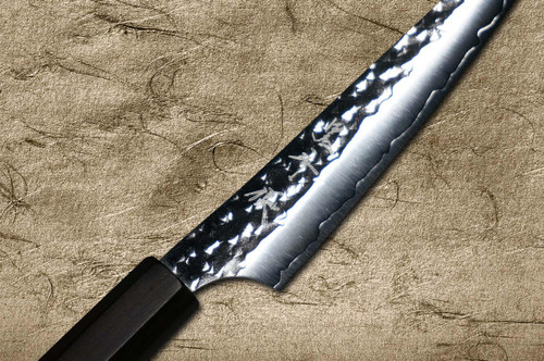 Yu Kurosaki R2(SG2) Hammered SENKO-EI WA EB8N Japanese Chef's Petty Knife(Utility) 150mm with Full Ebony Handle 