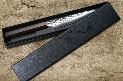 Yu Kurosaki R2(SG2) Hammered SENKO-EI WA EB8N Japanese Chef's Petty Knife(Utility) 150mm with Full Ebony Handle 