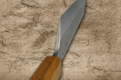 Satoshi Nakagawa Aogami #1 Damascus Kurouchi OK8B Japanese Chef's Bunka Knife 170mm with Urushi Lacquered Oak Handle 