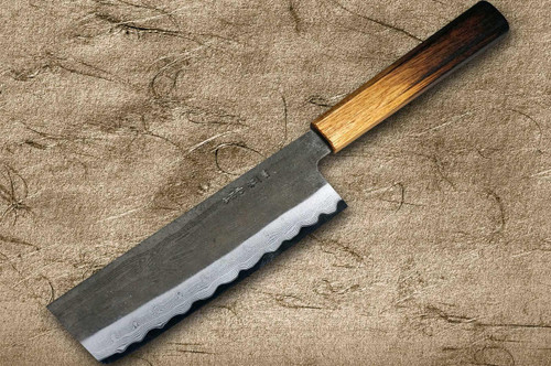 Satoshi Nakagawa Aogami #1 Damascus Kurouchi OK8B Japanese Chef's