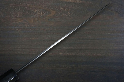 Satoshi Nakagawa Aogami #1 Damascus EBBFB2 Japanese Chef's Kiritsuke-Gyuto Knife 240mm with Double Buffalo Ringed Ebony Handle 