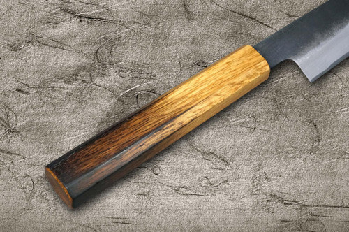 Satoshi Nakagawa Aogami #2 Kurouchi OK8B Japanese Chef's Slicer(Sujihiki) 270mm with Urushi Lacquered Oak Handle 