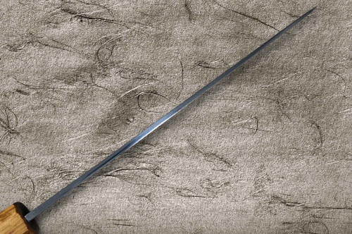 Satoshi Nakagawa Aogami #2 Kurouchi OK8B Japanese Chef's Slicer(Sujihiki) 270mm with Urushi Lacquered Oak Handle 