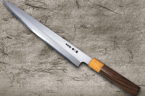 Satoshi Nakagawa Aogami #1 Migaki RS8M Japanese Chef's Slicer(Sujihiki) 270mm with Light-Brown-Ring Octagonal Handle 