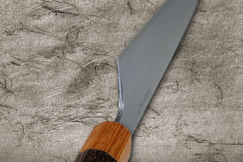 Satoshi Nakagawa Aogami #1 Migaki RS8M Japanese Chef's Gyuto Knife 210mm with Light-Brown-Ring Octagonal Handle 