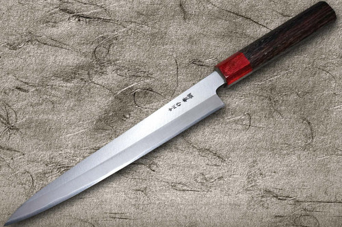 Satoshi Nakagawa Aogami #2 Migaki RS8R Japanese Chef's Slicer(Sujihiki) 270mm with Red-Ring Octagonal Handle 