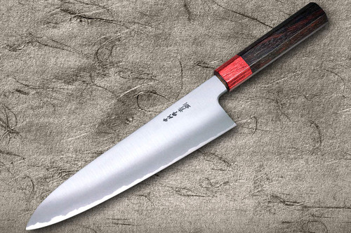 Satoshi Nakagawa Aogami #2 Migaki RS8R Japanese Chef's Gyuto Knife 240mm with Red-Ring Octagonal Handle