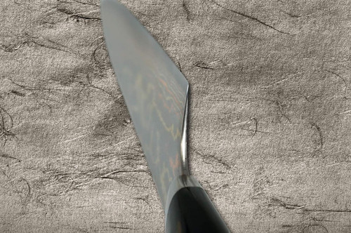 Takeshi Saji Makie-Art Aogami No.2 Colored Damascus Japanese Chef's Gyuto Knife 210mm with Urushi Lacquered Saya and Handle RED FUJI (AKA FUJI) 