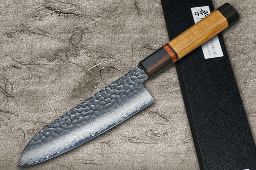 Sakai Takayuki 33-Layer VG10 Damascus Yamazakura Chef's Santoku Knife 170mm with Dodecagonal Mountain Cherry Handle 
