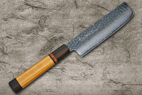 Sakai Takayuki 33-Layer VG10 Damascus Yamazakura Chef's Nakiri(Vegetable) 160mm with Dodecagonal Mountain Cherry Handle 