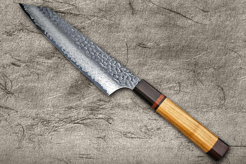 Sakai Takayuki 33-Layer VG10 Damascus Yamazakura Chef's Kengata-Gyuto Knife 190mm with Dodecagonal Mountain Cherry Handle 