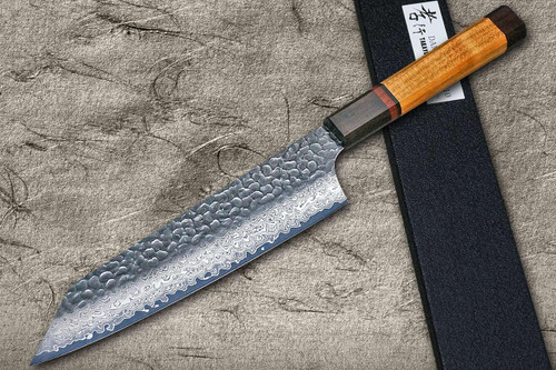 Sakai Takayuki 33-Layer VG10 Damascus Yamazakura Chef's Kengata-Gyuto Knife 190mm with Dodecagonal Mountain Cherry Handle 