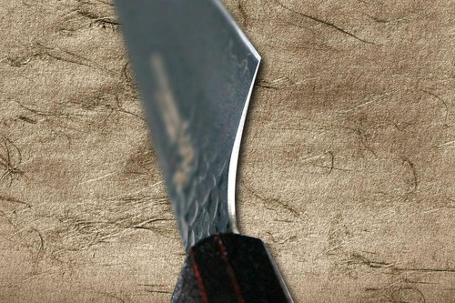 Sakai Takayuki 33-Layer VG10 Damascus RIO Chef's Kengata-Santoku Knife 160mm with Japanese Lacquered Handle [Purple] 