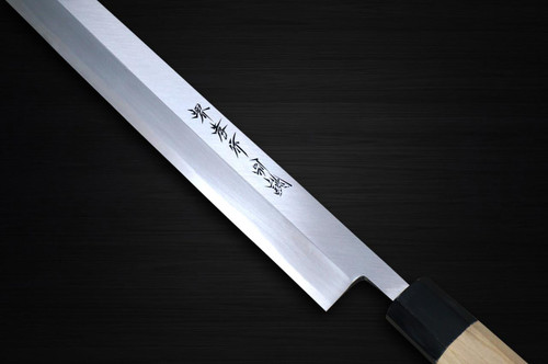[Left Handed] Sakai Takayuki Tuna Maguro Bocho Japanese Chef's Tuna-Kiri 540mm Tokujyo Supreme (White 2 steel) with Water Buffalo Octagonal Handle 