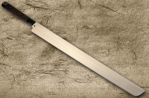 Sakai Takayuki Tuna Maguro Bocho WGBF2 Japanese Chef's Tuna-Kiri and Saya SET 450mm Tokujyo Supreme (White 2 steel) with Double Water Buffalo Ring Wenge Handle and Saya Sheath 