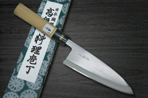 Fujiwara Kanefusa (SOUMA) White Steel Japanese Chef's Deba Knife 150mm 