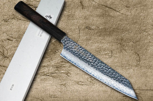 Sakai Takayuki 33-Layer VG10 Damascus Ebony Chef's Kengata-Gyuto Knife 190mm with Full Ebony Handle 