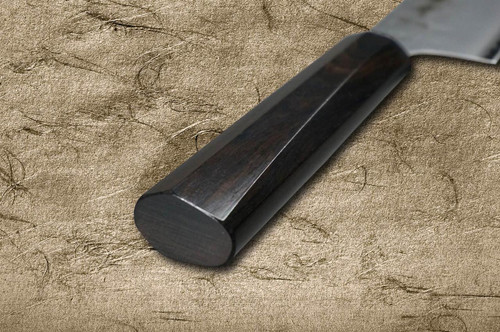 Sakai Takayuki VG10 Nashiji WA Japanese Chef's Kengata-Gyuto Knife 190mm with Full Ebony Handle 