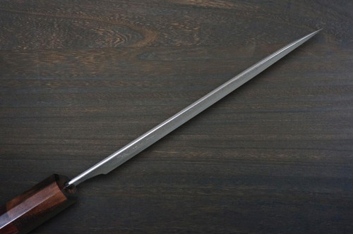 Yoshimi Kato R2 MINAMO Hammered EB8N-ROSE Japanese Chef's Petty Knife(Utility) 120mm with Rose-Ring Ebony Handle 