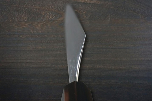 Yoshimi Kato R2 MINAMO Hammered EB8N-ROSE Japanese Chef's Kengata-Gyuto Knife 210mm with Rose-Ring Ebony Handle 