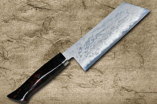 Daisuke Nishida Shirogami No.1 Damascus Japanese Chef's Kiritsuke